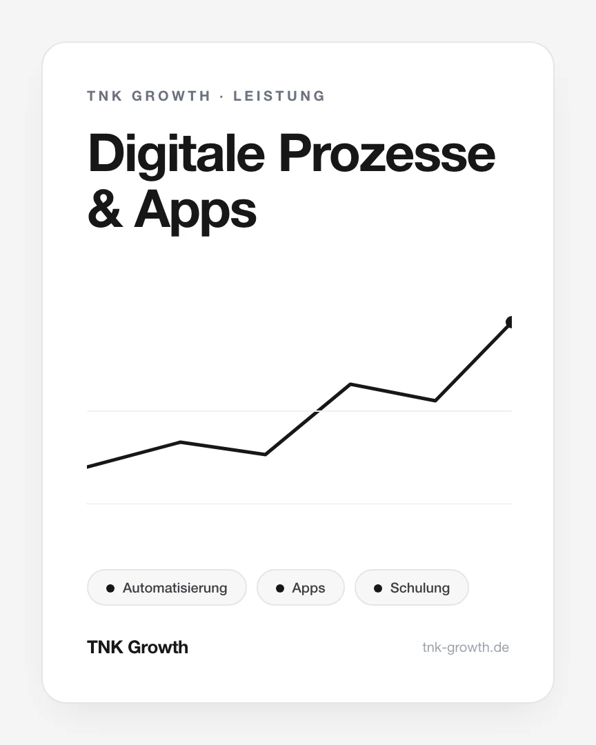 Digitale Prozesse & Apps bei TNK – Leistungsübersicht