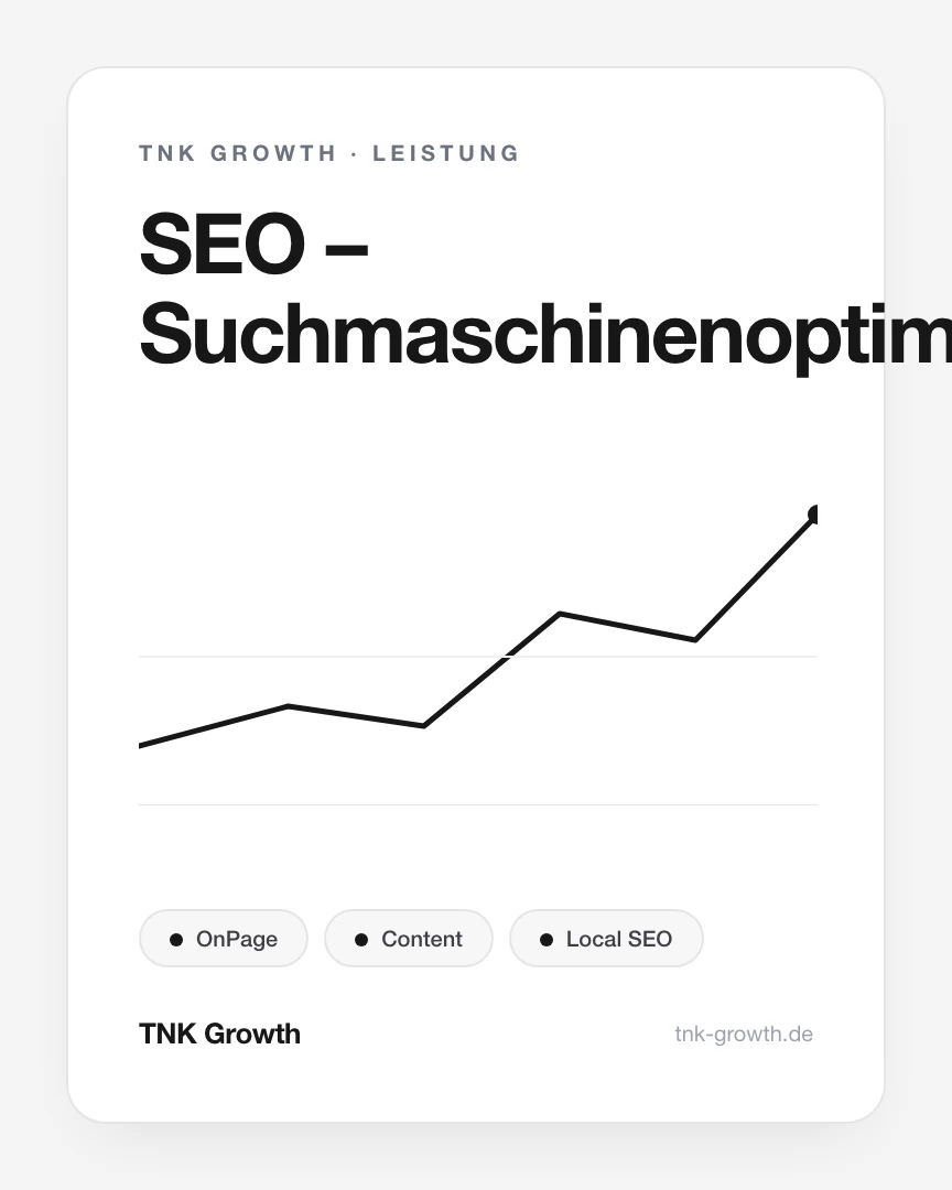 SEO – Suchmaschinenoptimierung bei TNK – Leistungsübersicht