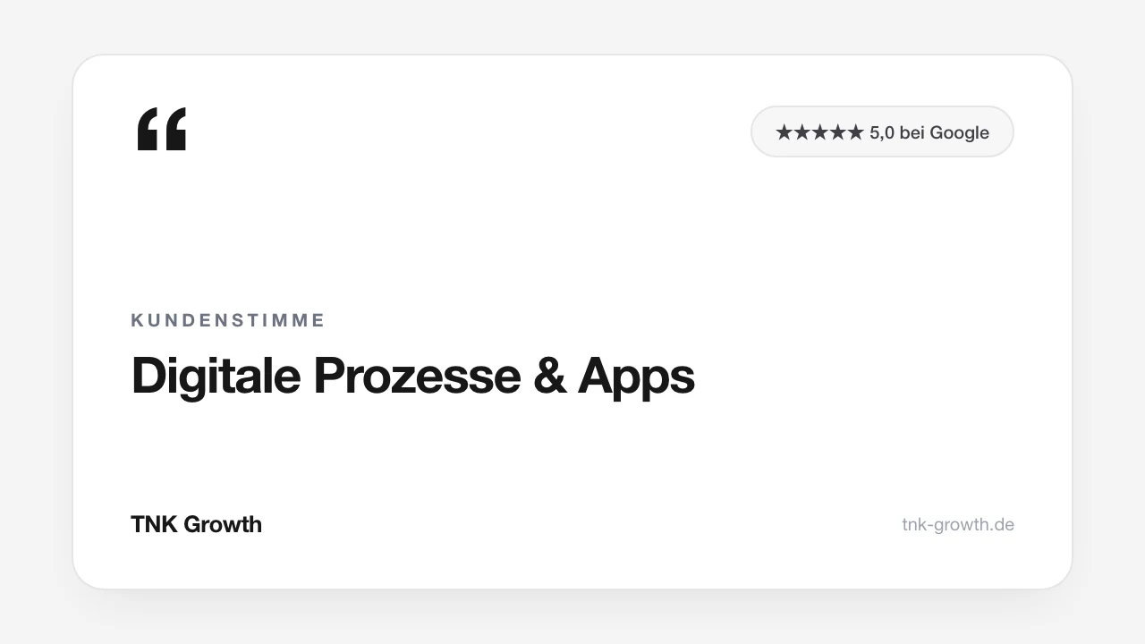 Kundenstimme zu Digitale Prozesse & Apps bei TNK