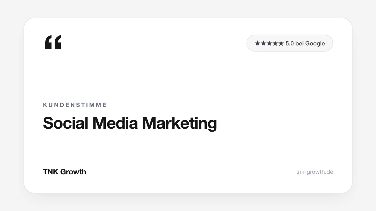 Kundenstimme zu Social Media Marketing bei TNK