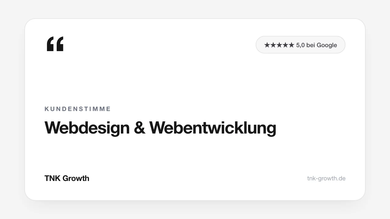 Kundenstimme zu Webdesign & Webentwicklung bei TNK
