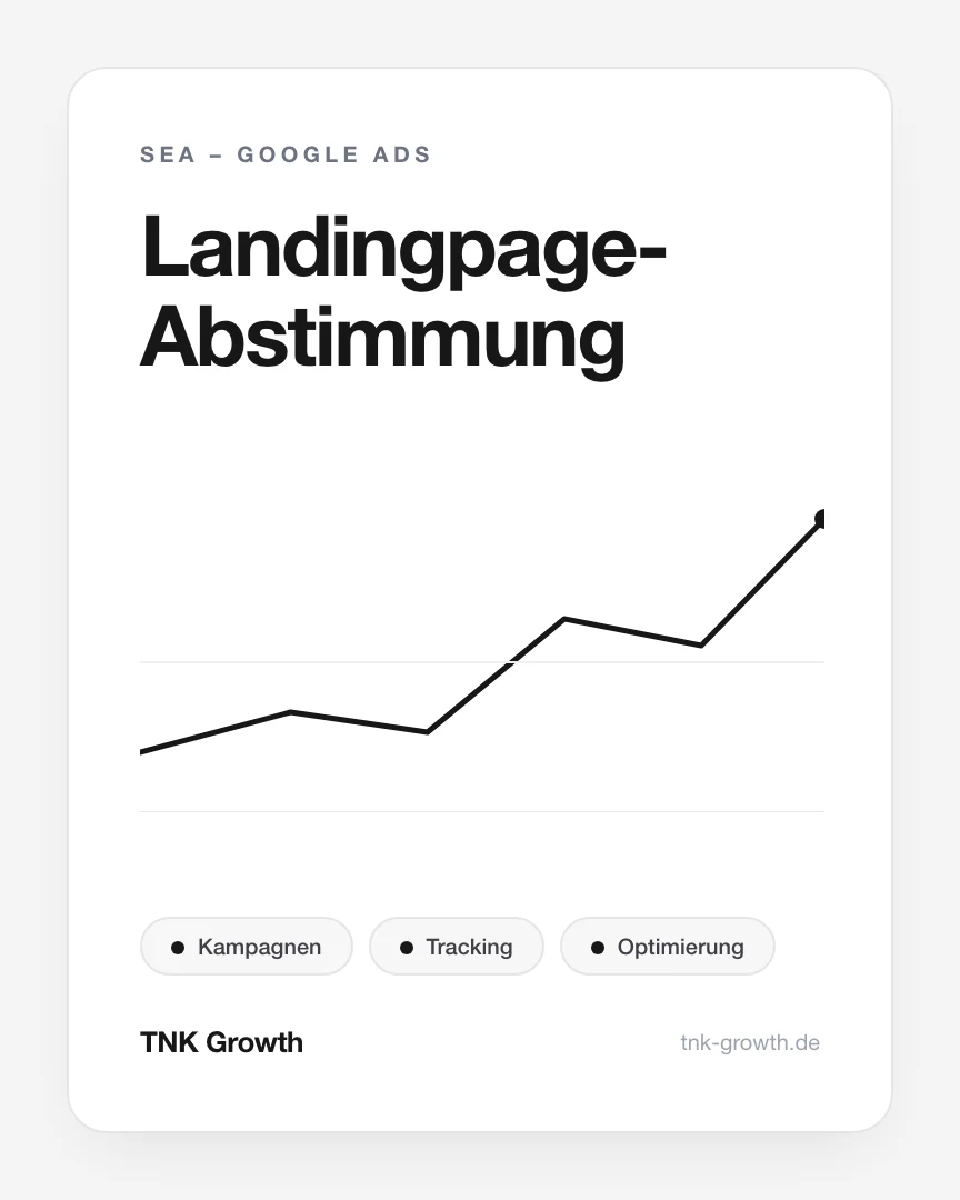 Landingpage-Abstimmung – Leistungsbaustein von TNK