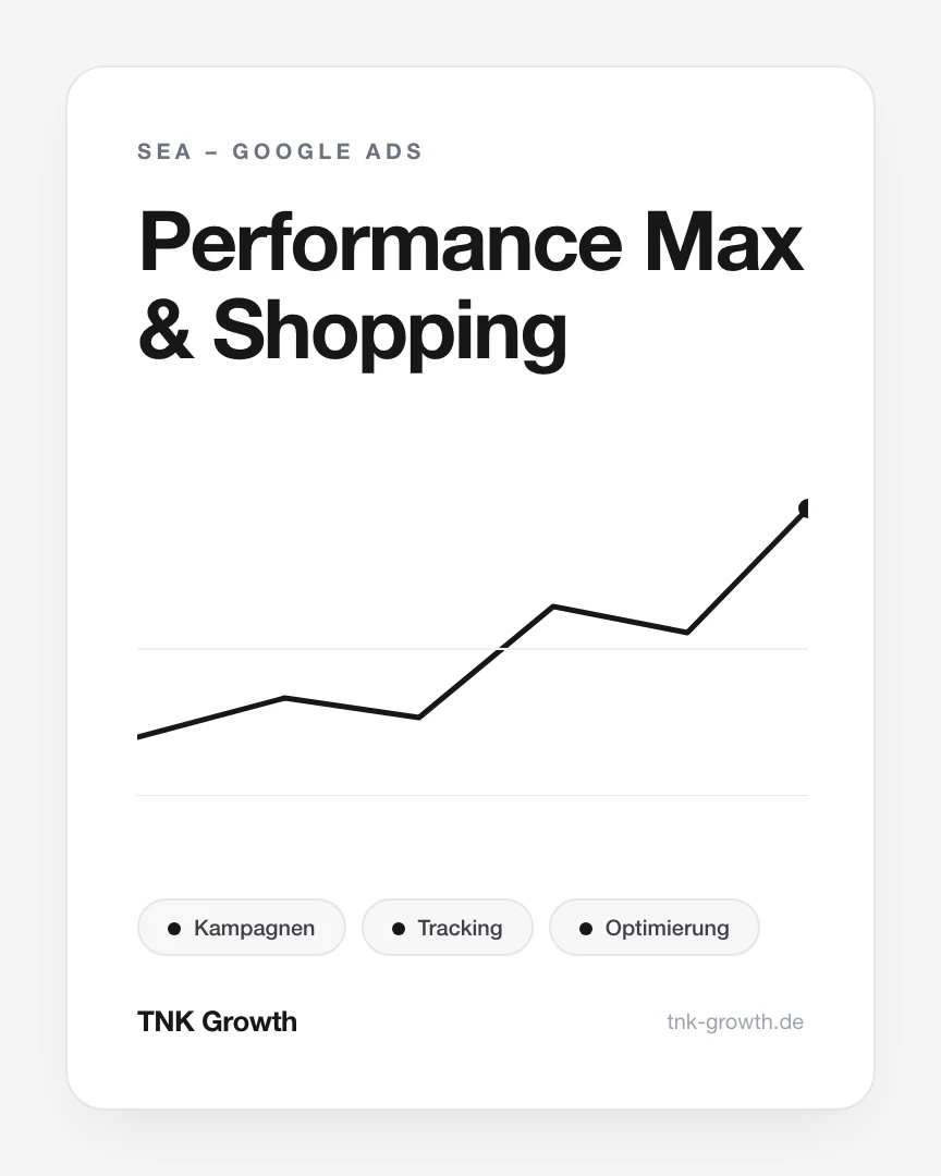 Performance Max & Shopping – Leistungsbaustein von TNK