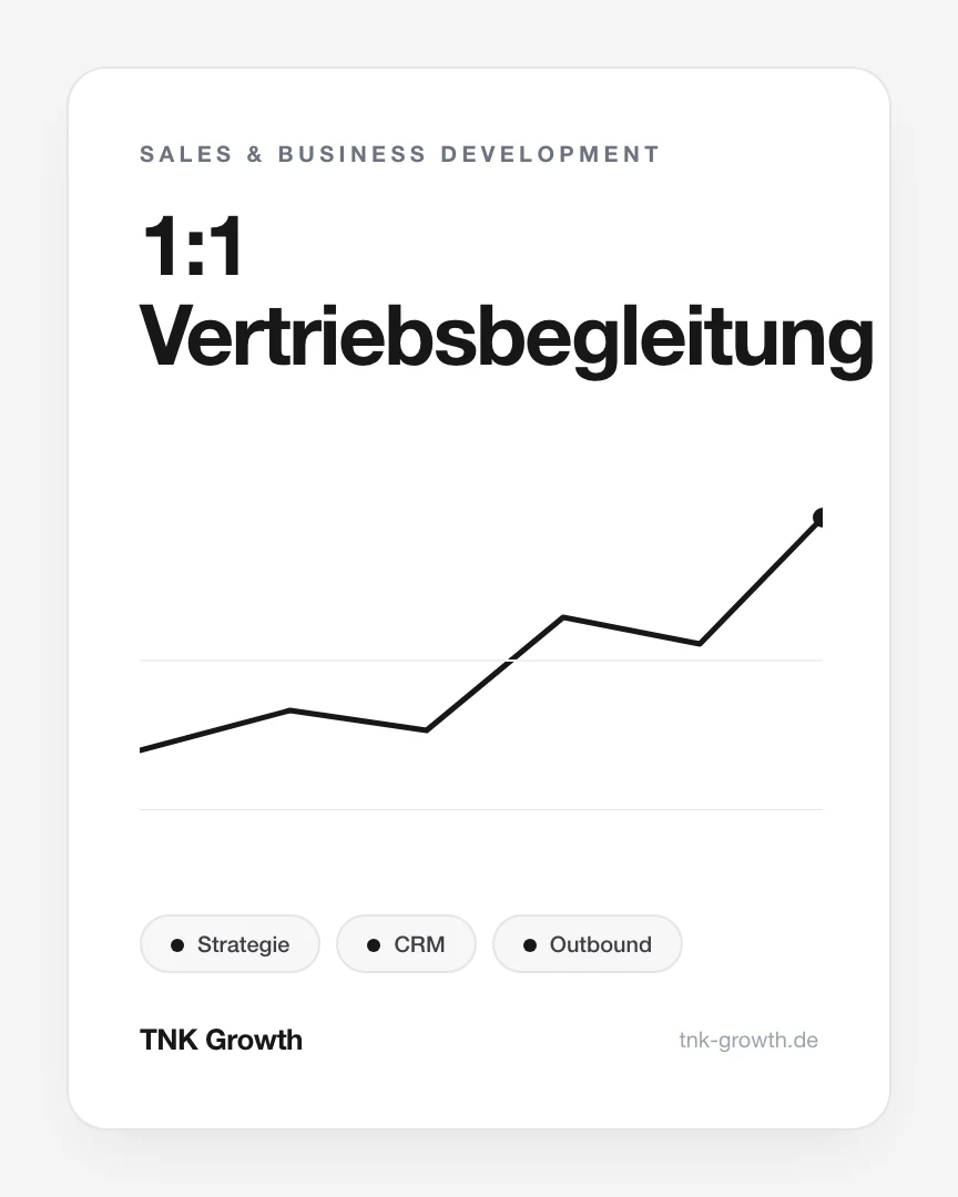 1:1 Vertriebsbegleitung – Leistungsbaustein von TNK